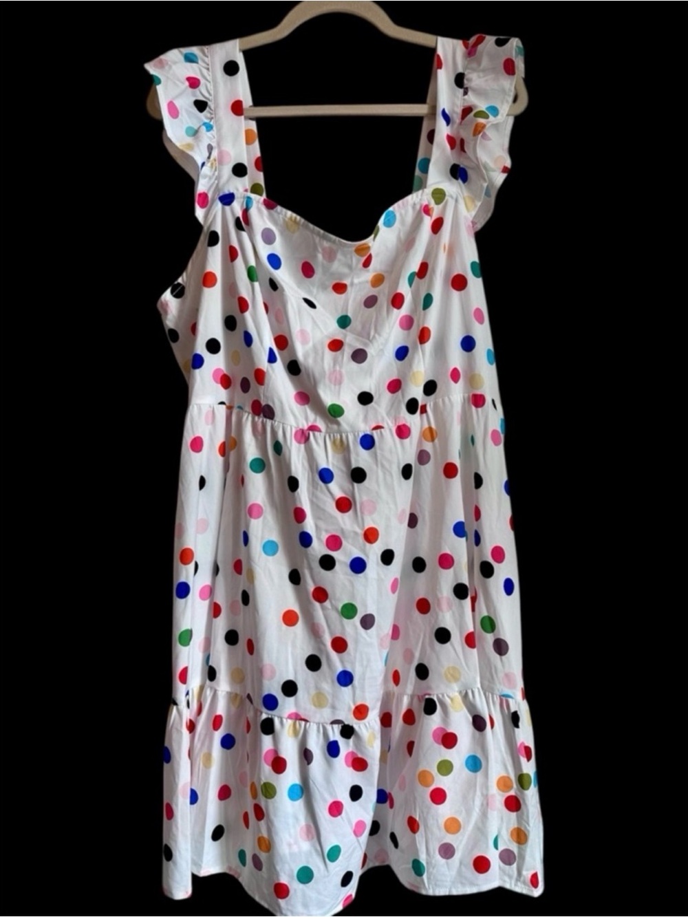 SHEIN White Mini Dress with Multicolor Polka Dots - Picture 7 of 7